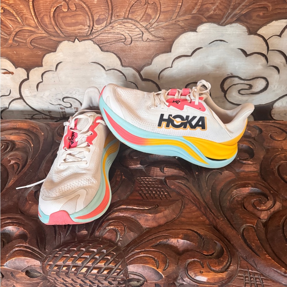 Hoka Women’s One One Skyward X “Blanc de Blanc/Swim Day” Running shoe